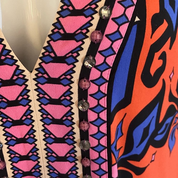 HALE BOB JEWELLED MINI DRESS red/blue/black - Picture 4 of 15